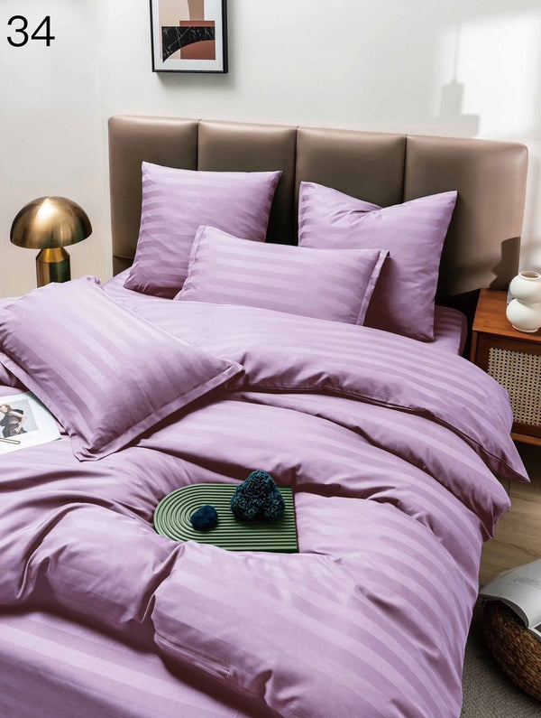 6-teiliges Hotel-Bettwäsche-Set aus fein gewebter Baumwolle, doppelt Violett